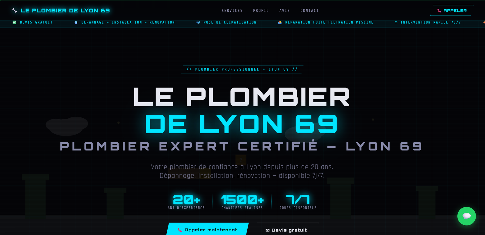 Aperçu du projet Le Plombier de Lyon 69